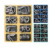 Metal Wire Jigsaw Set - Ring, Unlock Brain Teaser | Classic Wire Collection, Smart Logic Educational Game for Adults, Kids, Stress Relief Focus Training Toy Accessessories