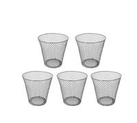 Metal Wire Mesh Waste Bin with Open mesh Construction, Open-top Basket for Offices, Study Rooms and classrooms, Black Colour and 25 x 25 x 25.1cm, for Paper Waste, in Living Spaces