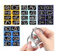 Metal Wire Puzzle | Chinese Ring - Brain Teaser Metal Puzzle Set,for Home Party Game Night Classroom Boys Girls Students Adults