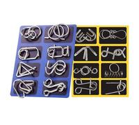 Metal Wire Puzzle Set - 16 Piece Brain Teaser Challenge Kit, Educational Mind Test Logic Games | Twisted Steel Toy Collection, Cognitive Skill Training Activity, Home School Travel Party Entert