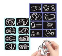 Metal Wire Puzzle Set, 16 Pieces Educational, Brain Teaser Set for the Mind | For Home Party Games Night Class Boys Girls Students Adults