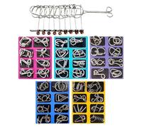 Metal Wire Puzzle Set - 41 Piece Brain Teaser With Interlocking Chinese Rings | Test & Logic Game For All Ages | Ideal Party Favor, Office Desk Toy & Educational Gift For Kids & Adults, 500g