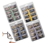 Metal Wire Puzzle Set, Brain Teaser Toy, Educational Logic Training, Steel Construction, Challenging Fun Design, Ideal for Home Office School Travel Teens Adults Party Favors