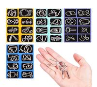 Metal Wire Puzzle | Unlock Interlock Chinese Ring,Brain Teaser Metal Puzzle Set,for Children Adults Boys Girls Students Home Party Game Night Classroom