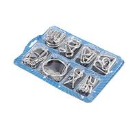 Metal Wire Puzzles Chinese IQ Ring Puzzle Durable Educational Toy Kids Adults Traditional Culture Gift (Type C)