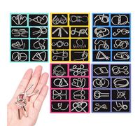 Metal Wire Puzzles - Metal 18x14x2cm 40 Pieces | Metals Wire Logic Puzzle Toy | Iron Ring Unlock Game | Metals Brain Teaser Wires Jigsaw Puzzle For Brain Training, Problem-Solving & Fun Interactive Pl
