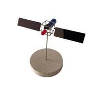Metal Wire Solar Satellite Electronic Model Kit, DIY Creative Model With Solar Powered Motion & LED Light, STEM Learning and Electronics Hobbyists
