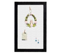 Metal Wire Wall Grid Panels, Black Frame Photos Display Grid Wall Panels, Grid Organizer Multifunctional Wire Wall Grid for Home and Office Photo Display, Hanging Living Room Bedroom Dorm Room Decor