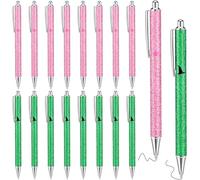Metal Witch Princess Pens Bulk Pink and Green Halloween Party Favor 8 Witch Hat Ballpoint Pen 8 Star Wand Glitter Pen Princess Gifts for Movie Musical Lover BFF Friendship Halloween Party Supplies