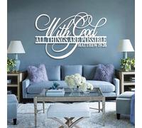 Metal With God All Things Possible Wall Art, Metal Bible Verse Christian Letter Wall Artwork Decor, Black Artwork Decoration for Living Room,Bedroom Hallway and Stairs Nature Home Decor