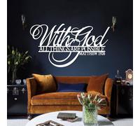 Metal With God All Things Possible Wall Art, Metal Matthew 19:26 Faith Inspirational Wall Artwork Decor, Black Artwork Decoration for Living Room,Bedroom Hallway and Stairs Nature Home