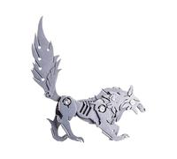 Metal Wolf Sculpture - Cut Wall Art Perfect For Adding A Unique Touch To Your Decor | Durable Finish With Powder Coated Paint, Stylish Design And Resistant
