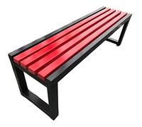 Metal Wood Garden Bench for Patio Balcony Terrace - Stylish and Durable Seating Solution, 2-Seater, No Backrest, Dimensions: 180x40x45 cm