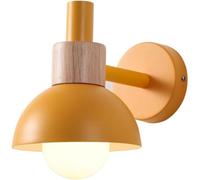Metal Wooden Wall Sconce Colorful Dome Shade Wall Lamp Wall Mounted Lighting Fixture Indoor,