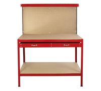 Metal Workbench With Pegboard And Drawer Heavy-Duty Steel Tool