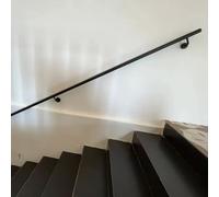 Metal Wrought Iron Stair Railing|Black Staircase Banister Handrail for Indoor and Outdoor Grab Rail|Renmlion Wall Mounted Hand Rails Safety Support Rod - Complete Kit(19ft/570cm)