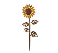 Metal Yard Art, Sunflower Garden Stakes, Spring Outdoor Decor, Rusty Vintage Stakes for Lawn, Backyard, Poolside, Fence Line, Patio, Urban Balcony, Walkway, Cemetery, and Flower Bed