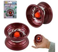Metal Yoyo for Kids Beginners, Auto Return Bearing Responsive Yo-yo to Play Entertaining Pro String Tricks Professional Yo yo, Stable and Sturdy String, Party Favors Adults (Red Yoyo)