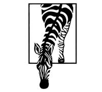 Metal Zebra Wall Art Decor 57x33cm, 3D Zebra Head Down for Food, Zebra Hanging Plaques for Nursery Bedroom Black (57x33 cm)