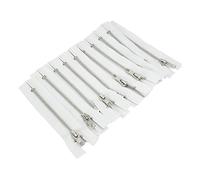 Metal Zip - 18cm/7.1" White with Silver Metal Teeth x 10pces