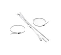 Metal Zip Ties Stainless Steel, 304 SS Cable Ties Exhaust Coated Locking Silver 7.9mm Multiple Sizes Various Pcs(100pcs,7.9x100mm)