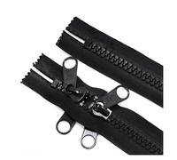 Metal Zipper Fastener,Heavy Duty Chunky Open Ended Zip Fasteners, for Tent Decorative Double Sliders Bag Outdoor DIY Accessories/Black/100Cm(1Meter)