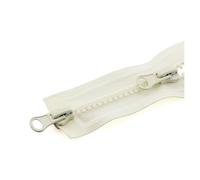 Metal Zipper Fastener,Heavy Duty Chunky Open Ended Zip Fasteners,Silders Two-Way Double Open Zip for Jacket DIY Sew/Beige/90Cm-5#