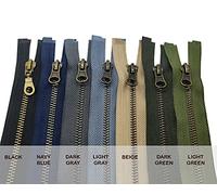 Metal Zipper Fastener Size #5 Open End Antique Brass Heavy Duty Single Slider Zip Sewing Accessory (Dark Olive Green (328), 80cm (31.5''))