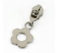 Metal Zipper Pull 5/10/20Pcs 5# Flower Zipper Puller for Sewing Nylon Zippers Tape Auto Lock Zips Head Bag Clothes Zip Pull Sliders(Silver,10PCS_FORNYLON-NO5)