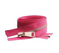 Metal Zipper, Size 5# 30-80cm Open-End with Auto-Lock, for Apparel Pocket and Shoe Applications,Rose Red,50cm