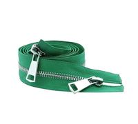 Metal Zipper, Size 5# 30-80cm Open-End with Double Sliders, for Pocket and Garment Applications,Green,40cm