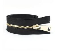 Metal Zipper Slider 1Pc 15-80cm 5# Metal Auto Lock Zipper Open-End Zippers Decorative Zip for Sewing Jacket Garments DIY Repair Accessories(BlackLightGold,OPEN-END-55CM_NO5-1PC)