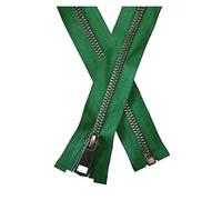 Metal Zipper Slider 30/40/50/60/70/80cm 5# Colorful Open-end Auto Lock Black Metal Zipper DIY Handcraft for Pocket Garment Clothing(Green,40cm)