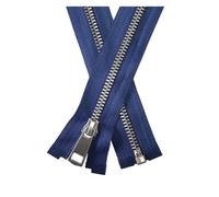 Metal Zipper Slider 30/40/50/60/70/80cm 5# Colorful Open-end Auto Lock Black Metal Zipper DIY Handcraft for Pocket Garment Clothing(Deep Blue,80cm)