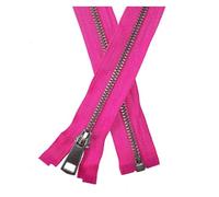 Metal Zipper Slider 30/40/50/60/70/80cm 5# Colorful Open-end Auto Lock Black Metal Zipper DIY Handcraft for Pocket Garment Clothing(Rose Red,10cm)