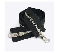 Metal Zipper Slider 3Pc 70-100cm 5# 8# Metal Rotary Slider Open-End Zipper Reversible Double Sided Zippers for Jacket Sewing Spin Zip Head(BlackSilver,80CM_5#)