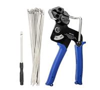 Metal Zipper Tools, Metal Cable Ties Tool | Stainless Steel Adjustable Fastening Tool | Heavy Duty Metal Zippers with 100pcs Zippers, Tension & Cutting for 4.5mm to 12mm Cable Ties