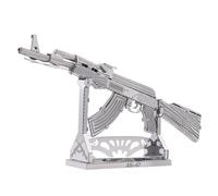 Metal Zone AK47 3D Jigsaw Puzzle - Metal Assault Rifle Model for Assembly - Weapon Puzzles for Adults - 11 x 1.8 x 5.8 cm