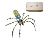 Metalakaer 3D Metal Insect Puzzle, Steampunk Mechanical Circuit-spider Model, Gifts for Adults (Kit Version/90PCS/Yellow)