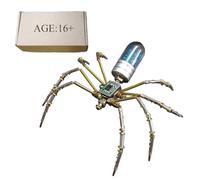Metalakaer 3D Metal Insect Puzzle,Steampunk Mechanical Circuit-spider Model, Gifts for Adults (Kit Version/90PCS/Blue)