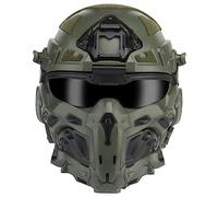 Metalakaer Airsoft Fast Helmet - Full Face Protective Tactical Helmet With Built-in Tactical Headset, Anti-Fog Fan, Removable Anti-Fog Goggles for Airsoft Paintball Sooting Wagrgame CS