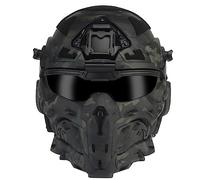Metalakaer Airsoft Fast Helmet - Full Face Protective Tactical Helmet With Built-in Tactical Headset, Anti-Fog Fan, Removable Anti-Fog Goggles for Airsoft Paintball Sooting Wagrgame CS