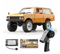Metalakaer RC 4WD Off-Road Car, 1/12 Scale 2.4G 7.2 km/h MN-168 Full Proportional RC Mini All Terrain Hobby Truck with Front and Rear Lights, Two-stage Speed Change (RTR Version/Yellow)