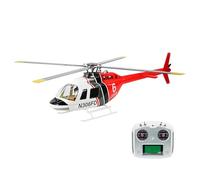 Metalakaer RC Helicopter for Adults, FLYWING Bell-206-V3 470-Class, 2.4G 6CH Military Helicopter RC Aircraft with GPS Positioning Four Flight Modes(RTF Version/Left Handed Flight Control)