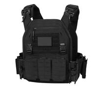 Metalakaer Tactical Military Vest, 1000d Nylon Lightweight And Adjustable Quick Fastener Airsoft Bullet Proof Waistcoat, for A Waist Size of 110 To 150 Cm (Army Green) (Black)