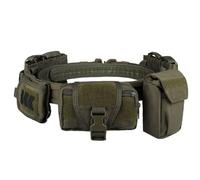 Metalakaer Tactical Waist Belt 5 in 1 With Cartridge Pocket Accessories Pouches, Outdoor Patrol Multifunctional Molle Nylon Detachable Adjustable Tactical Belt Equipped - Army Green