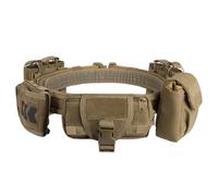 Metalakaer Tactical Waist Belt 5 in 1 with Cartridge Pocket Accessories Pouches, Outdoor Patrol Multifunctional Molle Nylon Detachable Adjustable Tactical Belt Equipped-Tan