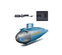Metalakaerr Mini RC Submarine, 6CH Remote Control Waterproof Boat Ship Diving for Pools, Bathtubs, Water Parks, Summer Gifts (Blue)