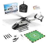 Metalakaerr WL K160 RC Helicopter, 2.4G 4CH 160-Class 4-Propeller Flybarless Military Helicopter Model with Altitude Hold, One-key Take off/landing, Apron Landing Pads, Aircraft for Beginner (RTF)