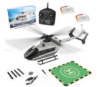 Metalakaerr WL K160 RC Helicopter, 2.4G 4CH 160-Class 4-Propeller Flybarless Military Helicopter Model with Altitude Hold, One-key Take off/landing, Apron Landing Pads, Aircraft for Beginner (RTF)